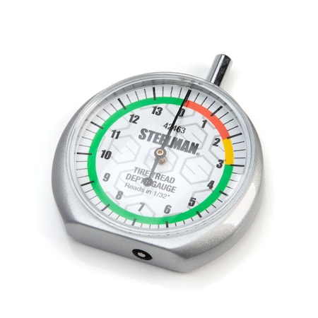 Steelman Dial-Type Color-Coded Tread Depth Gauge 42463